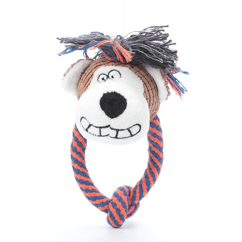 Playful Paws Cotton Rope Toys - Interactive Dog Teeth Cleaning And Sound Grinding Pet Toys Monkey Style