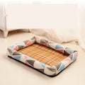 Universal Removable and Washable Dog Kennel Mat Gray plaid + summer mat XL（75cm*60cm）