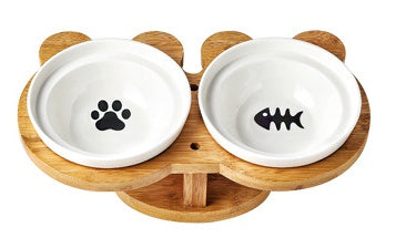 Ceramic Pet Products Cat Bowl Fish bone claw