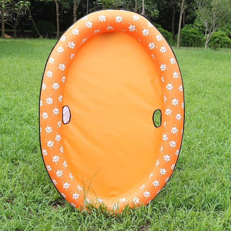 Dog Swimming Pool Inflatable Hammock Pets Pool Floating Bed Spring Summer Swimming Ring Orange model