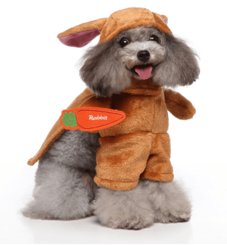 Funny Cosplay Pet Costume Set: Cute Cartoon Dog Outfit For Halloween And Christmas Dress-Up Brown Rabbit