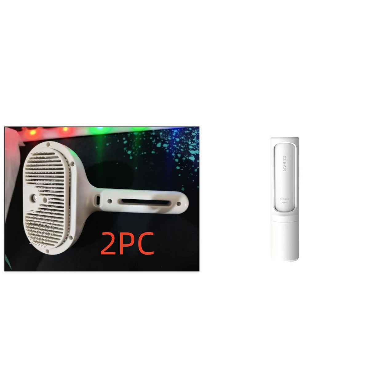 Pet Comb Self Cleaning Pets Hair Remover Brush For Dogs Grooming Tools Dematting Comb Built-in Mist Humidifier Pet Products RK56 USB White set2