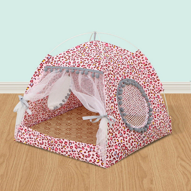Comfy Calming Pet Tent Bed for Small Dogs and Cats Red