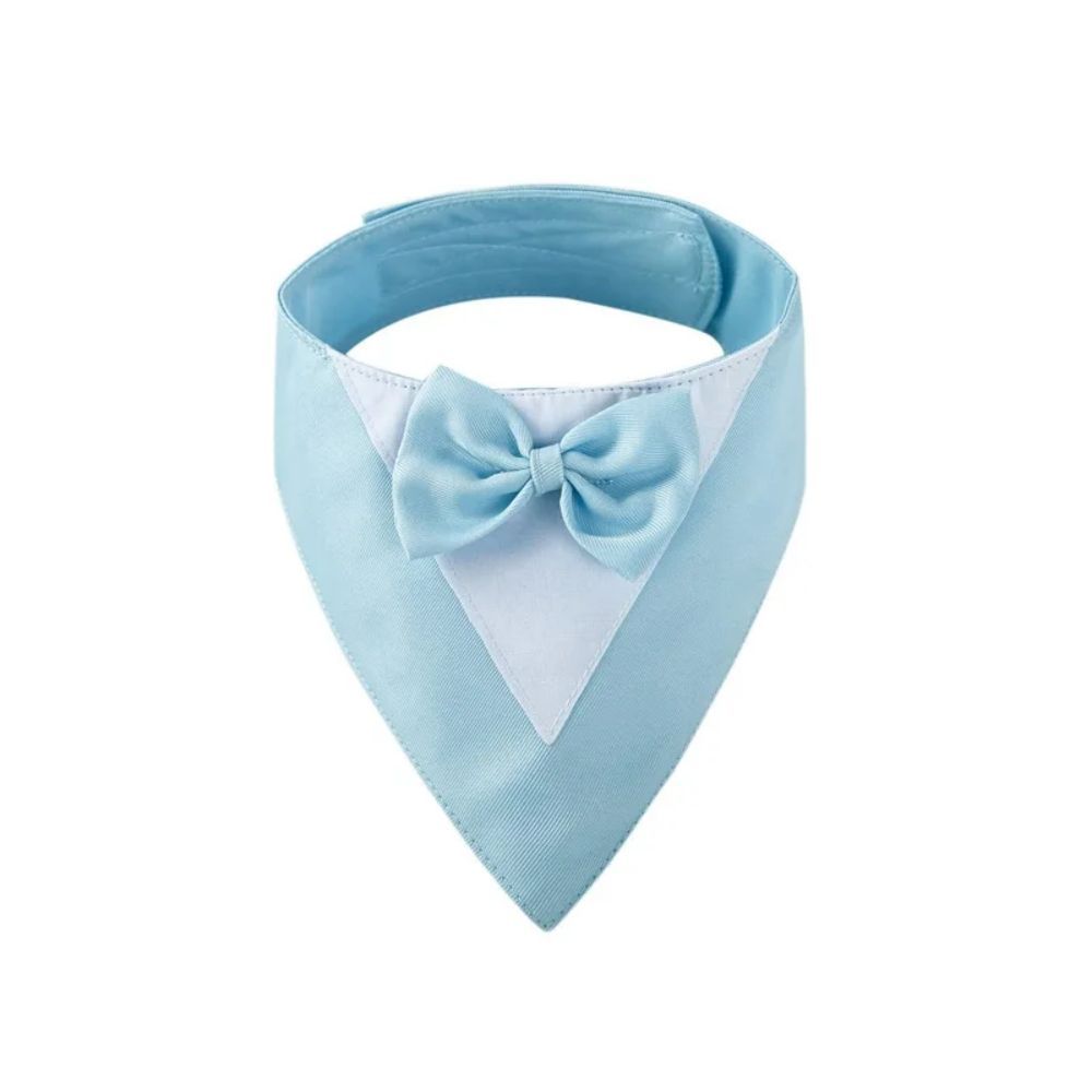 Pet Triangle Bib Bow Saliva Towel Pet Collar Dog Clothing Cat Puppy Scarf Bib Dogs Pets Accessories Dog Collar Harness Light blue