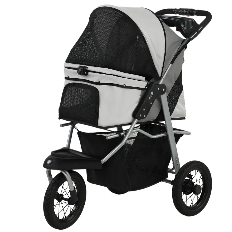 Compact All‑Terrain Pet Stroller Gray