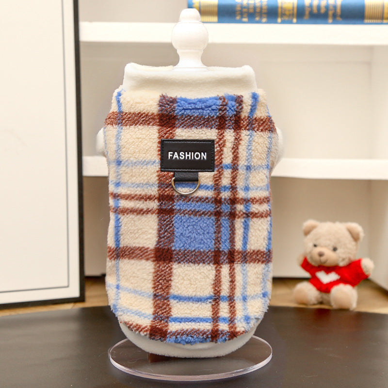 Polar Fleece Dog Vest – Checkered Pattern | XS–8XL | Red, Blue & Red Plum Blue