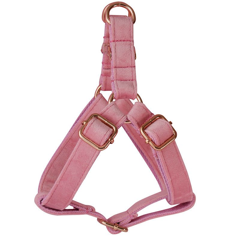 Flannelette Model Dog Harness Pet Supplies Strap Rose Gold Buckle