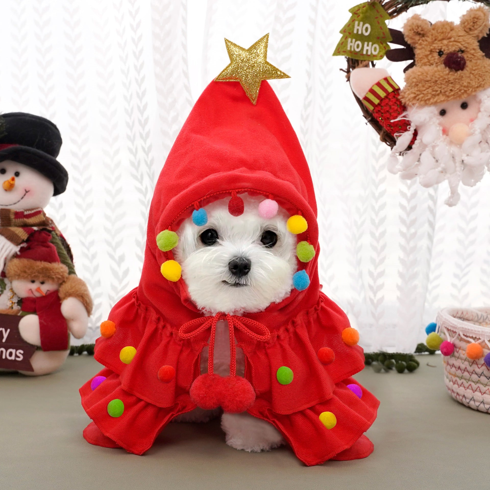 Cat Christmas Outfit Cat Kitten Christmas Clothes Cat Christmas Tree Costume With Star Ornament For Cats Kittens Pets Red