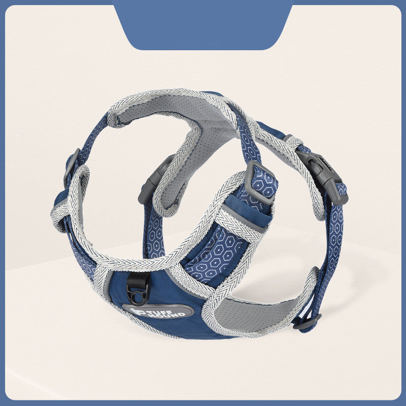 Fashion Minimalist Dog Chest Harness & Leash Set – Nylon | XS–XL | 4 Colors Blue Strap Only
