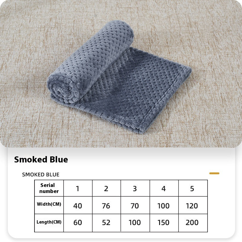 Summer Coral Fleece Blanket For Dogs Sleeping Pets Smoked Blue