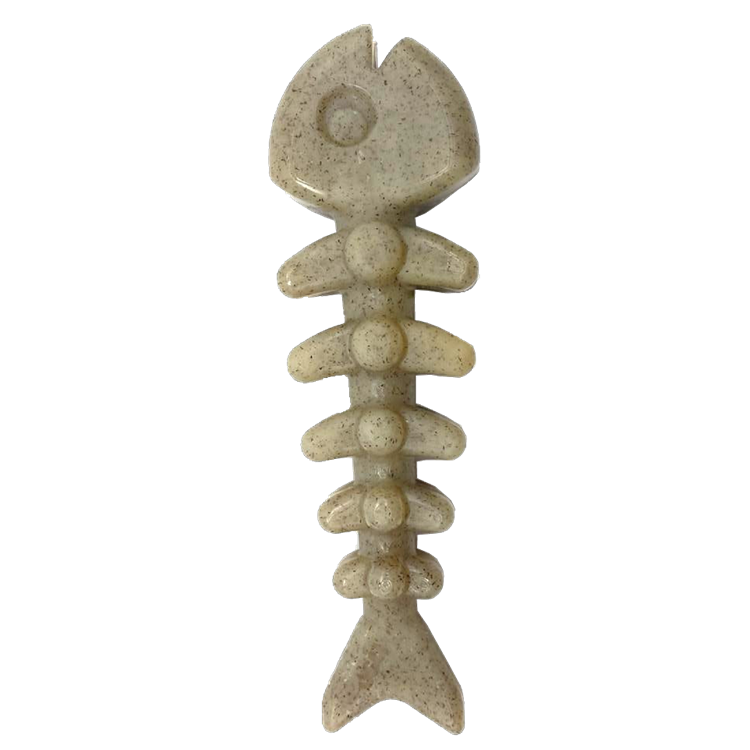 Fish Bone Nylon Dog Toy for Aggressive Chewers | USA Made | SodaPup Fish Bone Nylon Chew Toy - Brown