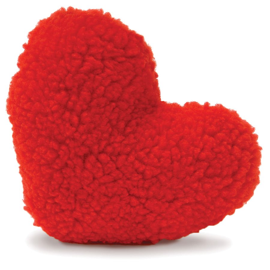 Jeffers Fleecy Red Heart Plush Squeaker Dog Toy, Each 1 ct