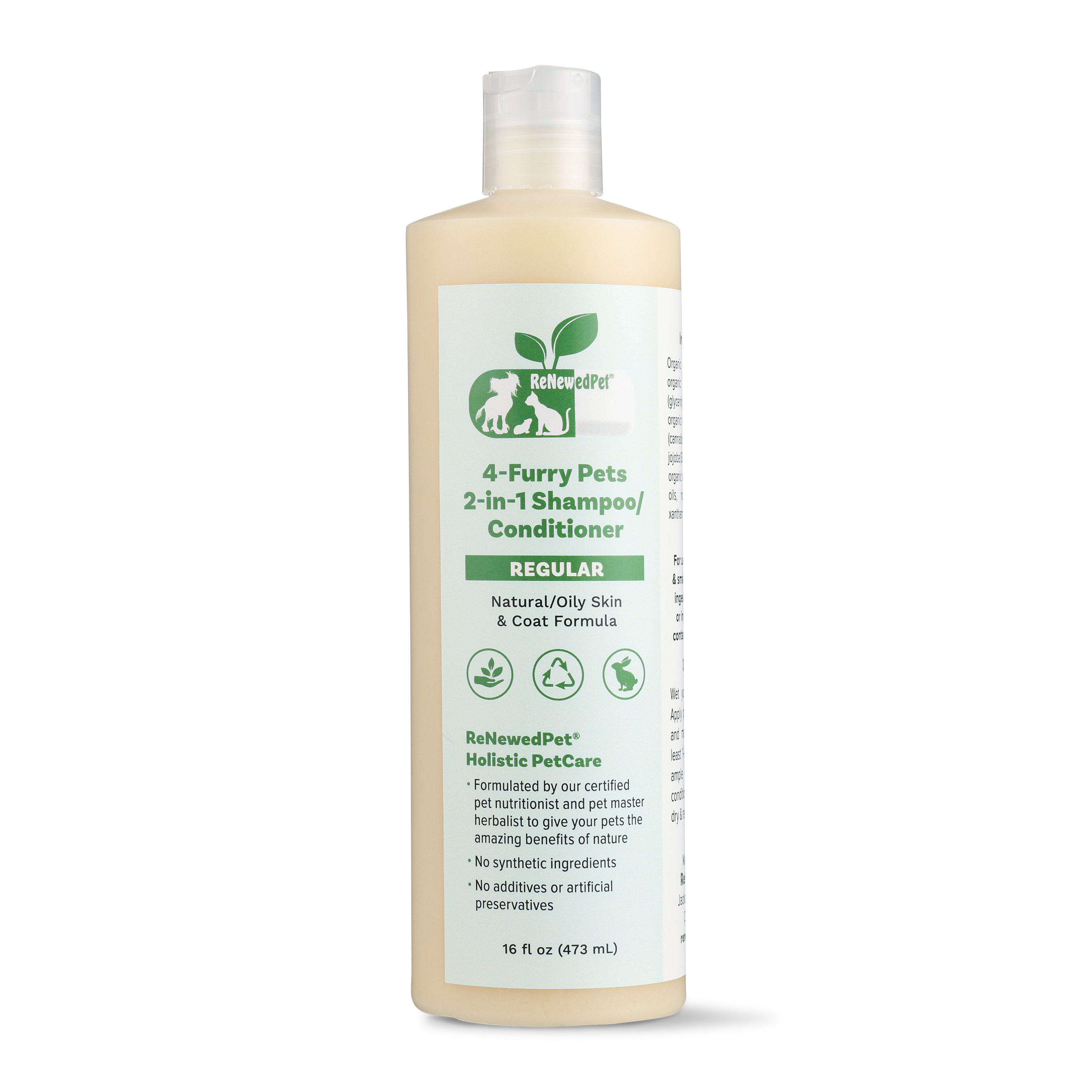 4-FURRY PETS 2-IN-1 *REGULAR SHAMPOO & CONDITIONER 16 OZ. ($2.87 oz.)