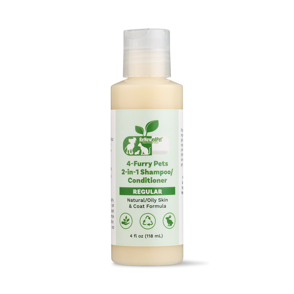 4-FURRY PETS 2-IN-1 *REGULAR SHAMPOO & CONDITIONER 4 OZ. ($3.23 oz.)