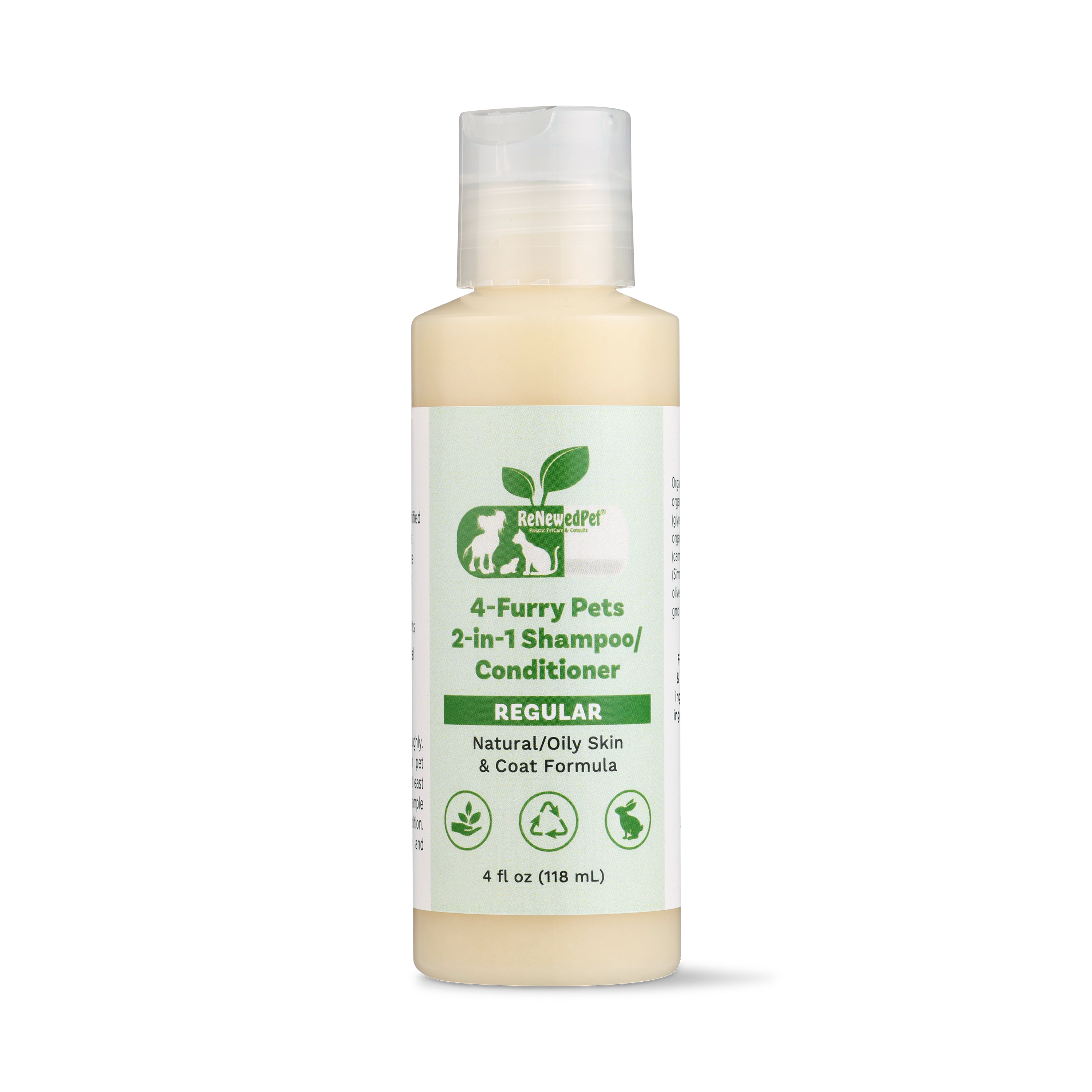 4-FURRY PETS 2-IN-1 *REGULAR SHAMPOO & CONDITIONER 4 OZ. ($3.23 oz.)