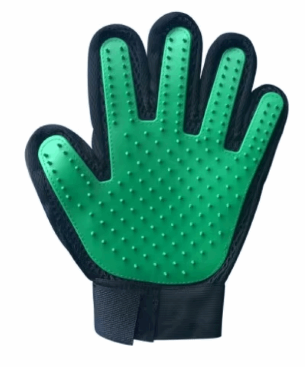 Silicone Pet Grooming Gloves – Deshedding & Massage Green Right Hand