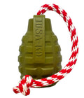 USA-K9 Grenade Shaped Rubber Dog Toy - Chew, Treat Dispenser & Tug Toy | USA - Army Green LARGE GRENADE REWARD TOY - ARMY GREEN