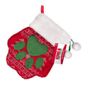 Holiday Paw Stocking Large – Festive Dog Stocking for Treats & Toys, Paw-Shaped, Polyester Large Red 1 ct