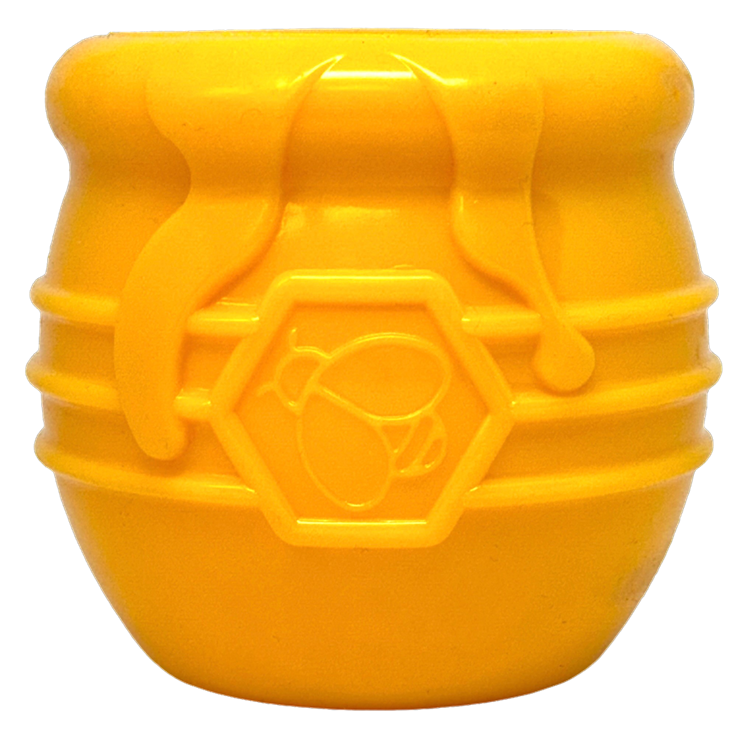 SodaPup Honey Pot Dog Treat Dispenser – PUP-X Rubber Enrichment Toy | L & XL | USA Made