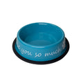 I LOVE YOU SO MUCH Modern Stainless Steel Dog Bowl – 24oz Blue