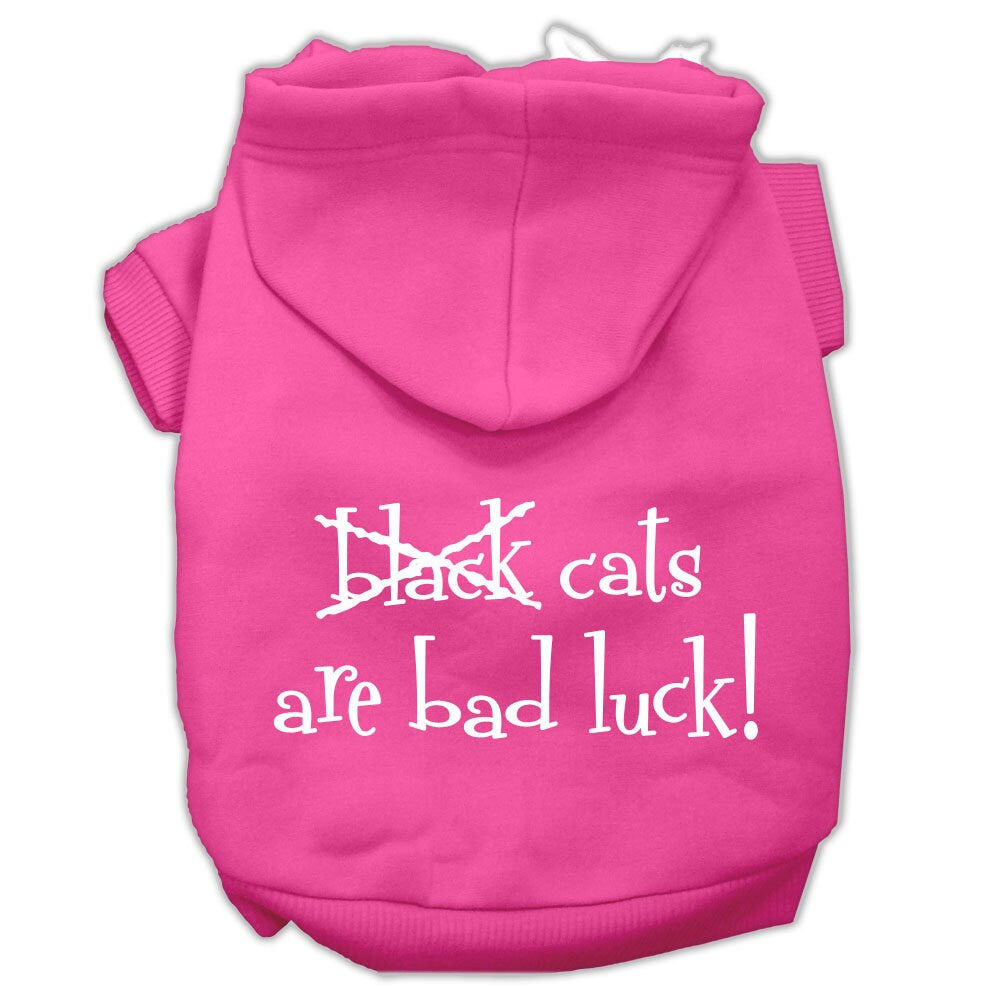 Halloween Pet Hoodie "Black Cats Are Bad Luck" Bright Pink
