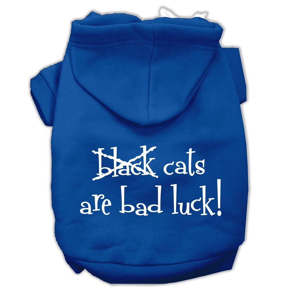 Halloween Pet Hoodie "Black Cats Are Bad Luck" Blue