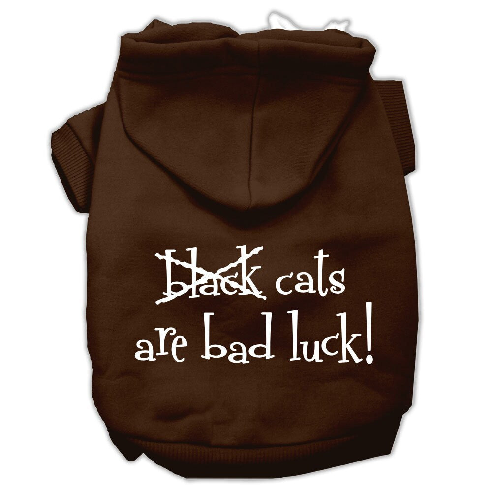 Halloween Pet Hoodie "Black Cats Are Bad Luck" Brown