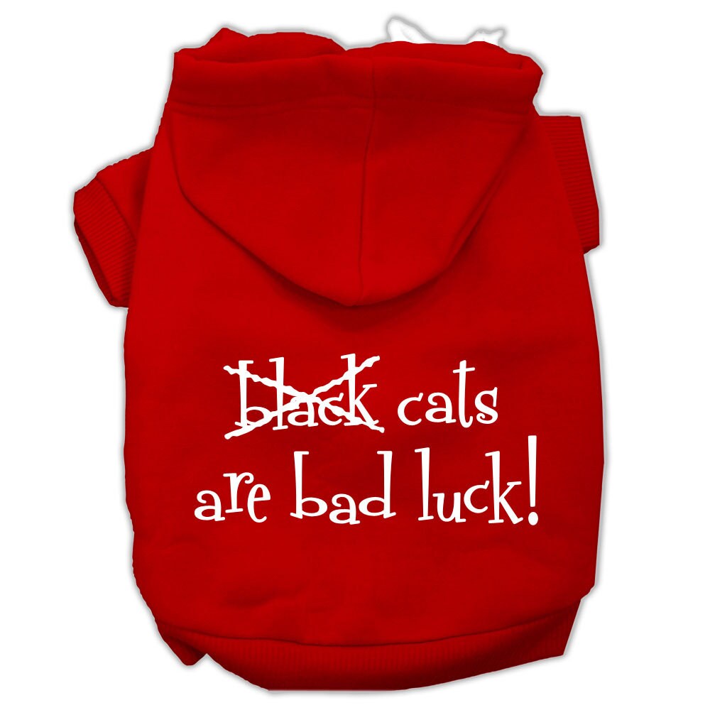 Halloween Pet Hoodie "Black Cats Are Bad Luck" Red