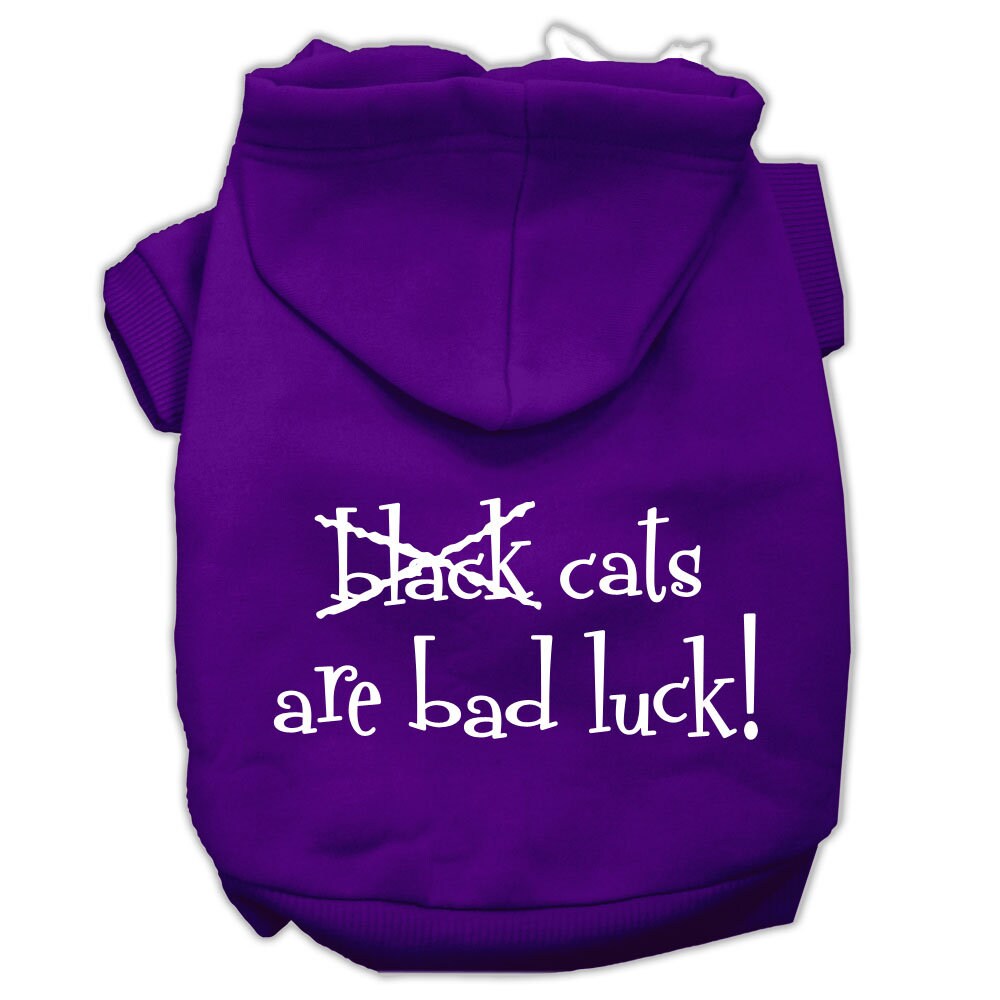 Halloween Pet Hoodie "Black Cats Are Bad Luck" Purple