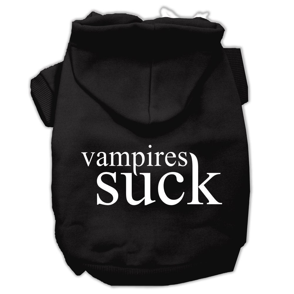 Halloween Pet Hoodie Screen Printed, "Vampires Suck" Black