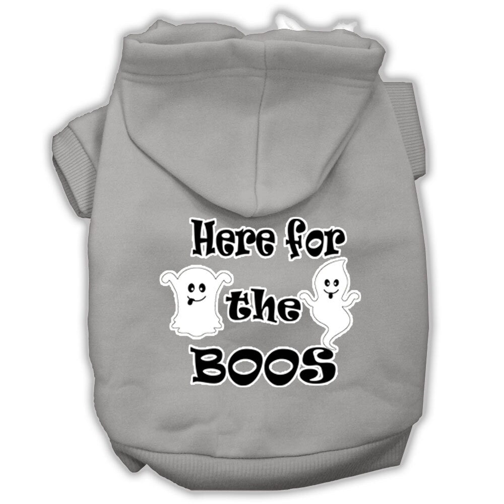 Halloween Pet Hoodie "Here For The Boos" Gray