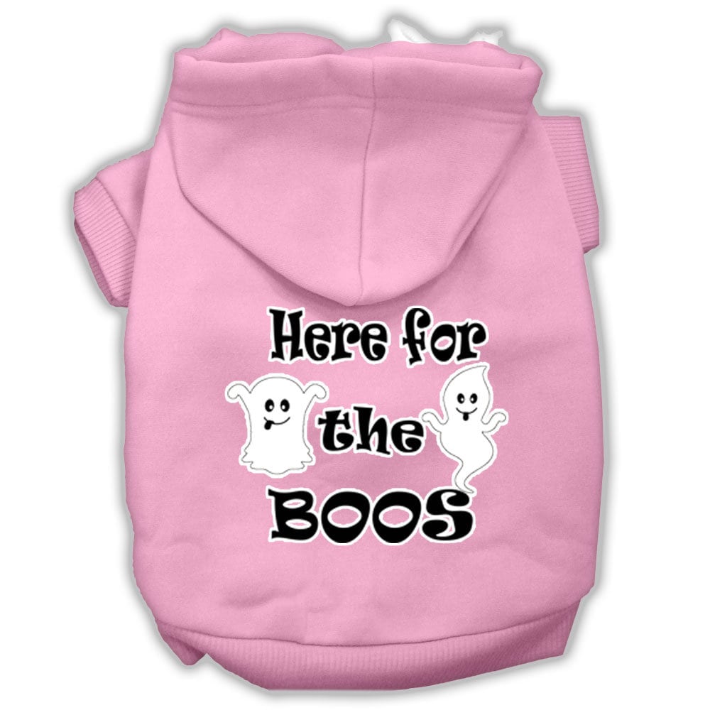 Halloween Pet Hoodie "Here For The Boos" Light Pink