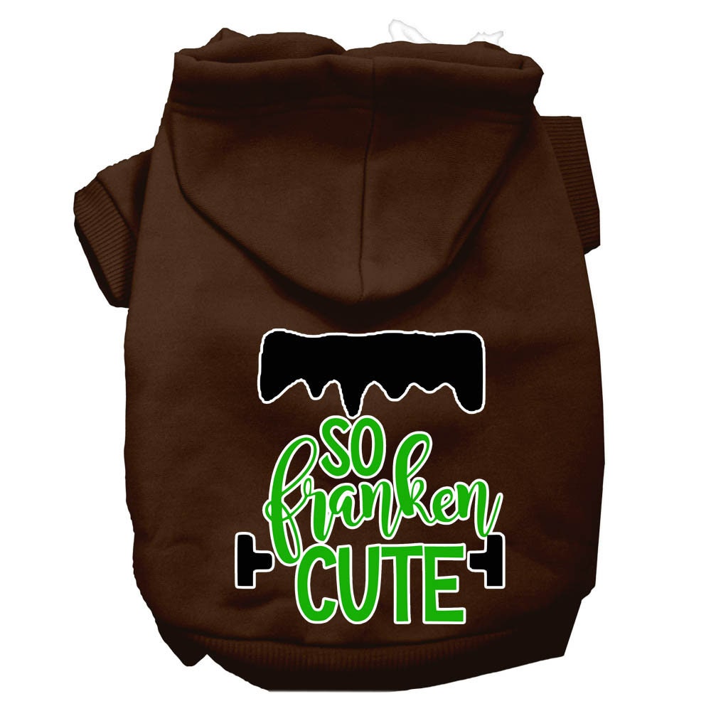 Halloween Pet Hoodie "So Franken Cute" Brown