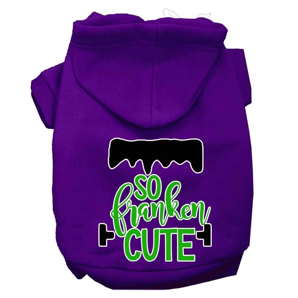 Halloween Pet Hoodie "So Franken Cute" Purple
