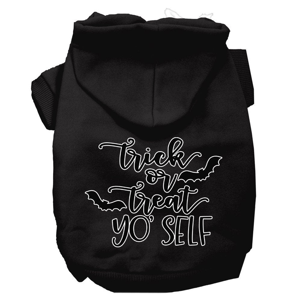 Halloween Pet Hoodie Screen Printed, "Trick Or Treat Yo' Self" Black