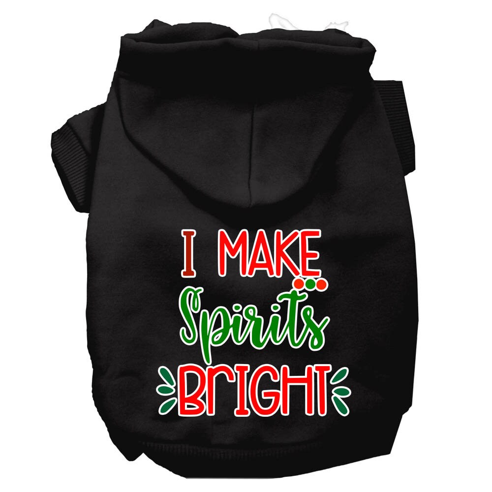 Christmas Pet Hoodie Screen Printed, "I Make Spirits Bright"