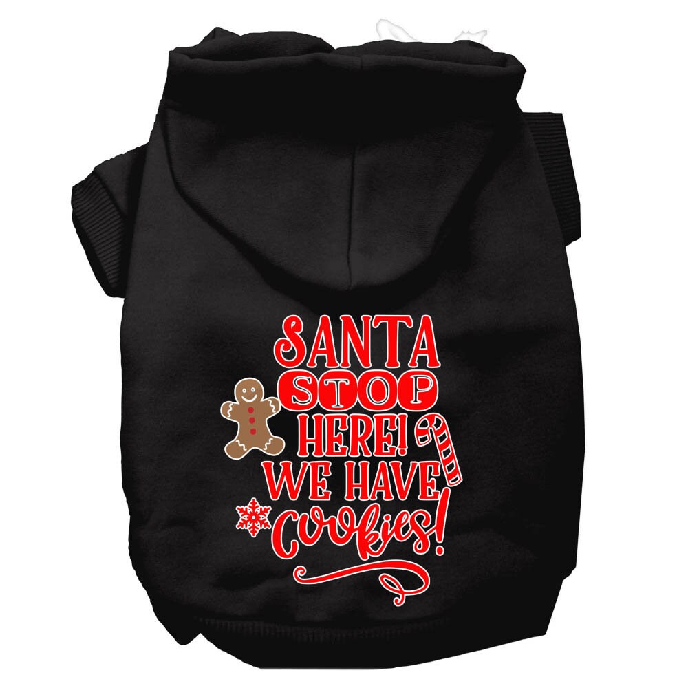 Christmas Pet Hoodie Screen Printed, "Santa Stop Here, We Have Cookies"