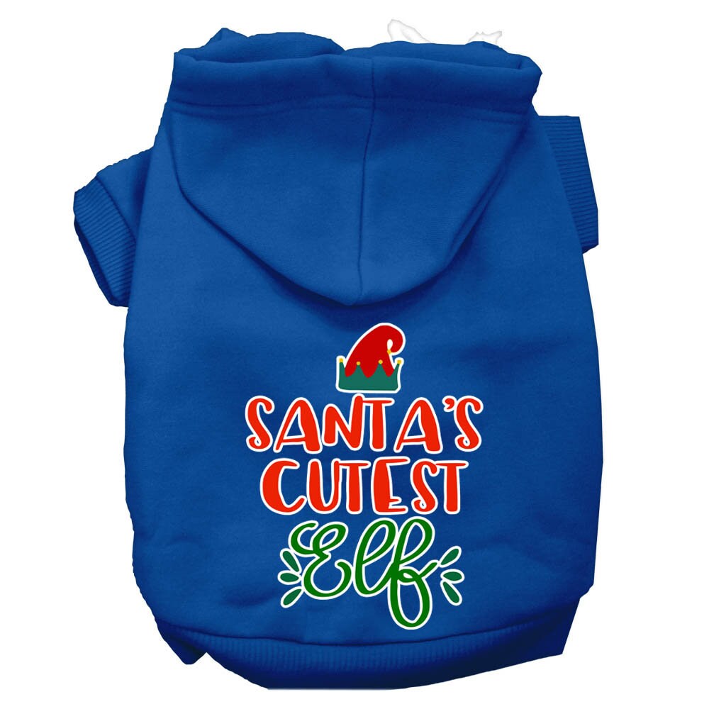 Christmas Pet Hoodie Screen Printed, "Santa's Cutest Elf"
