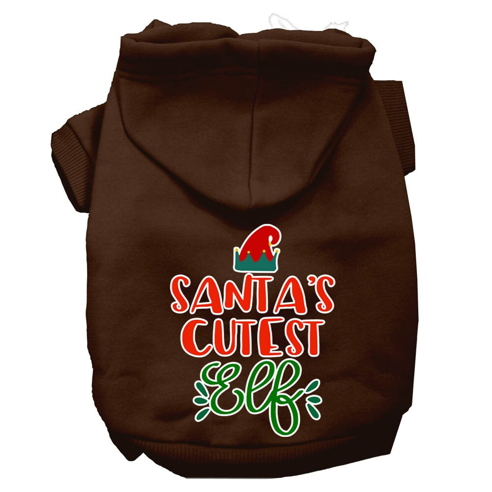 Christmas Pet Hoodie Screen Printed, "Santa's Cutest Elf"