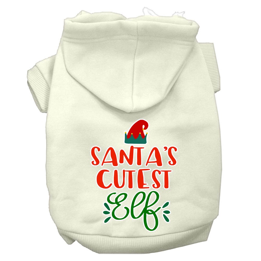 Christmas Pet Hoodie Screen Printed, "Santa's Cutest Elf"