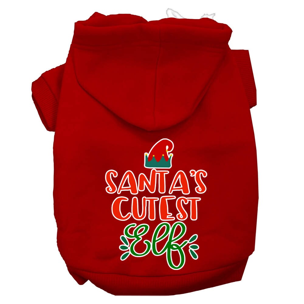 Christmas Pet Hoodie Screen Printed, "Santa's Cutest Elf"