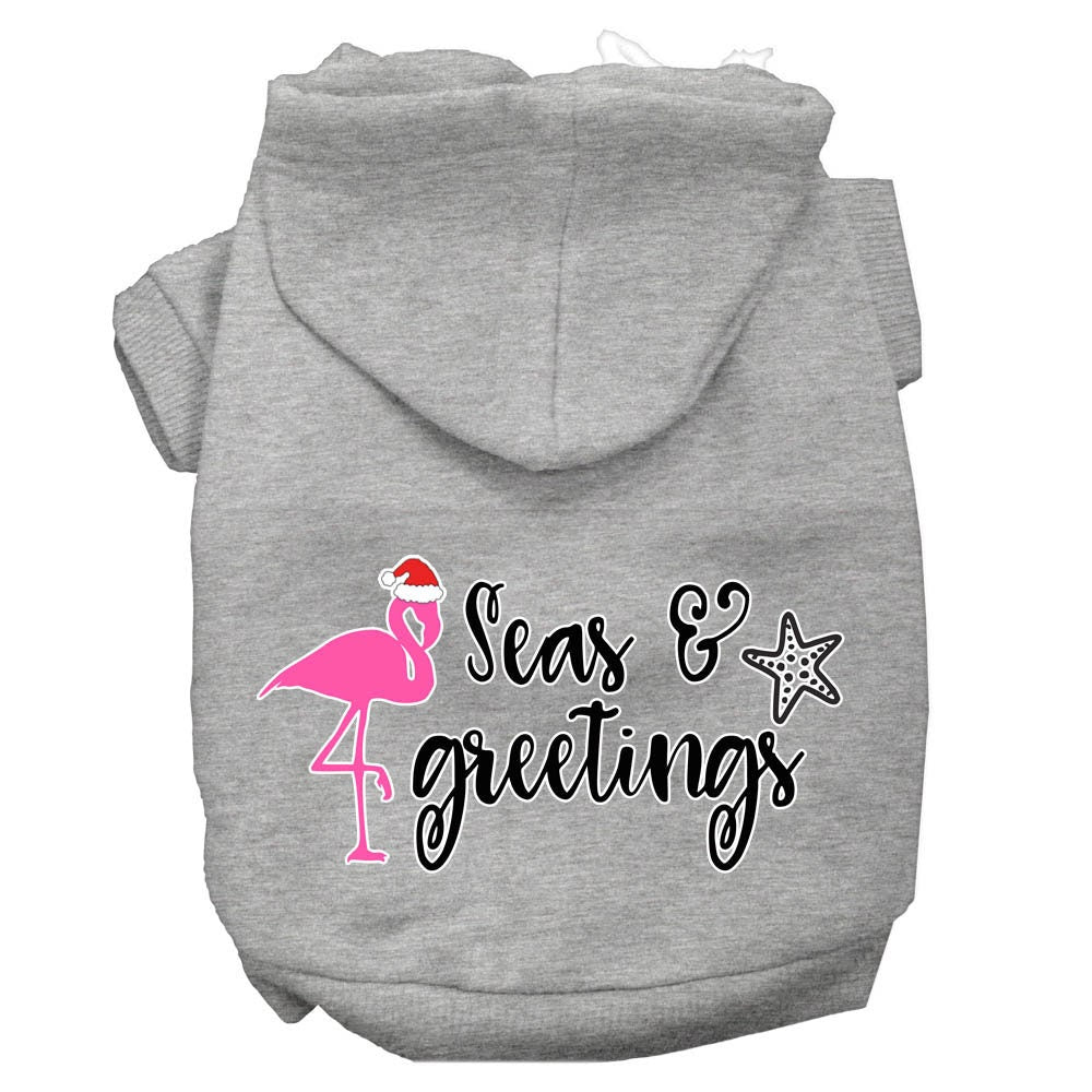 Christmas Pet Hoodie Screen Printed, "Seas & Greetings"