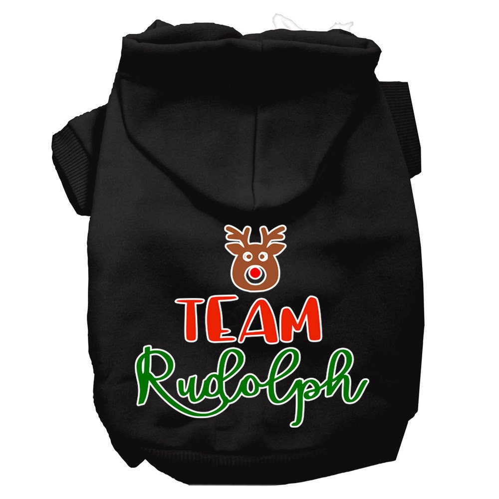 Christmas Pet Hoodie Screen Printed, "Team Rudolph"