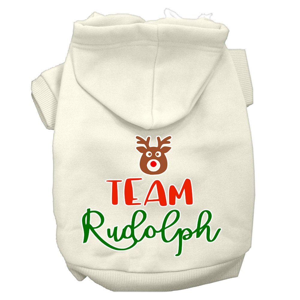 Christmas Pet Hoodie Screen Printed, "Team Rudolph"