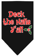 Christmas Pet and Dog Bandana Screen Printed, "Deck The Halls Y'all" Black
