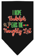 Christmas Pet Bandana "Hope Rudolph Eats The Naughty List" Black