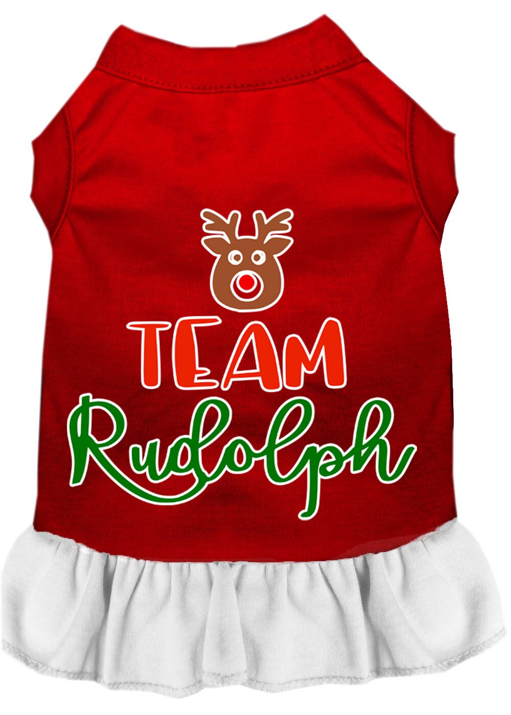 Christmas Pet Dress Screen Printed, "Team Rudolph"
