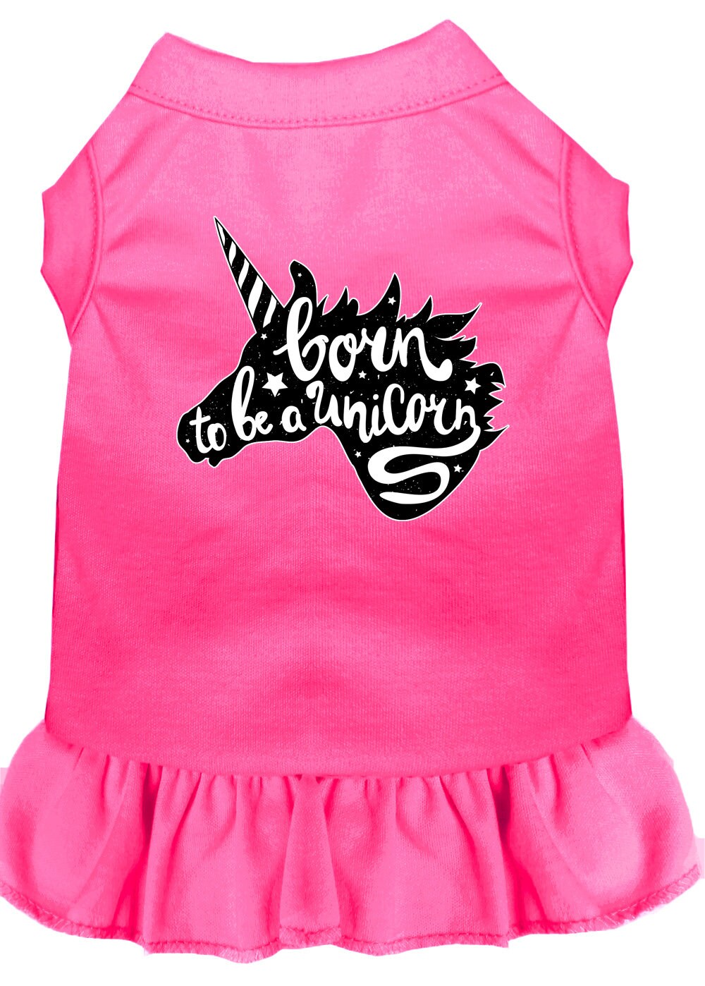 Pet Dress "Born To Be A Unicorn" Bright Pink