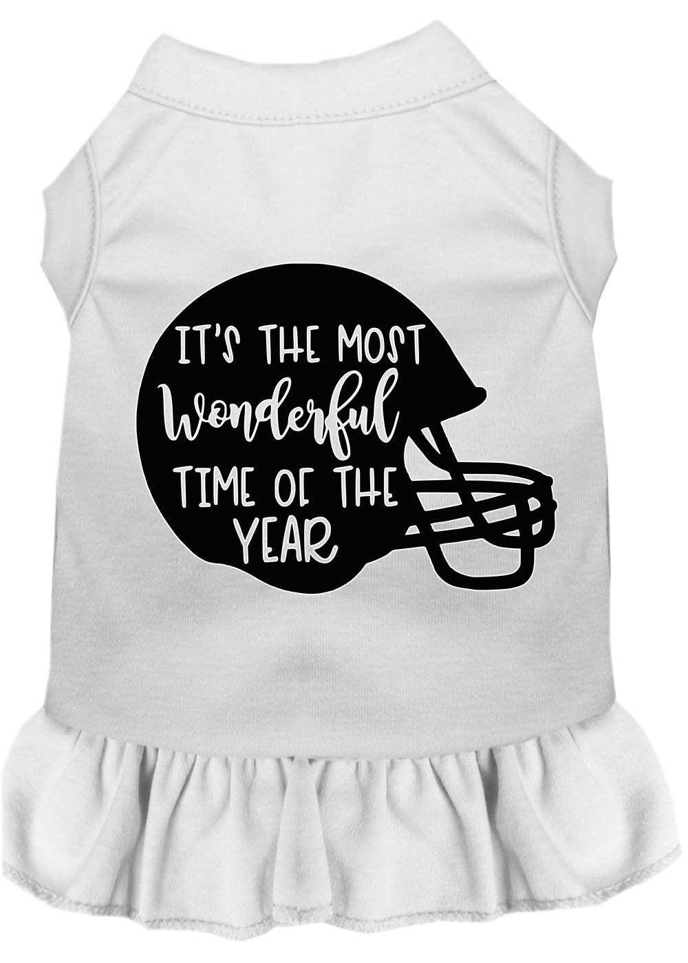 Pet Dress "Most Wonderful Time of the Year (Football)" White