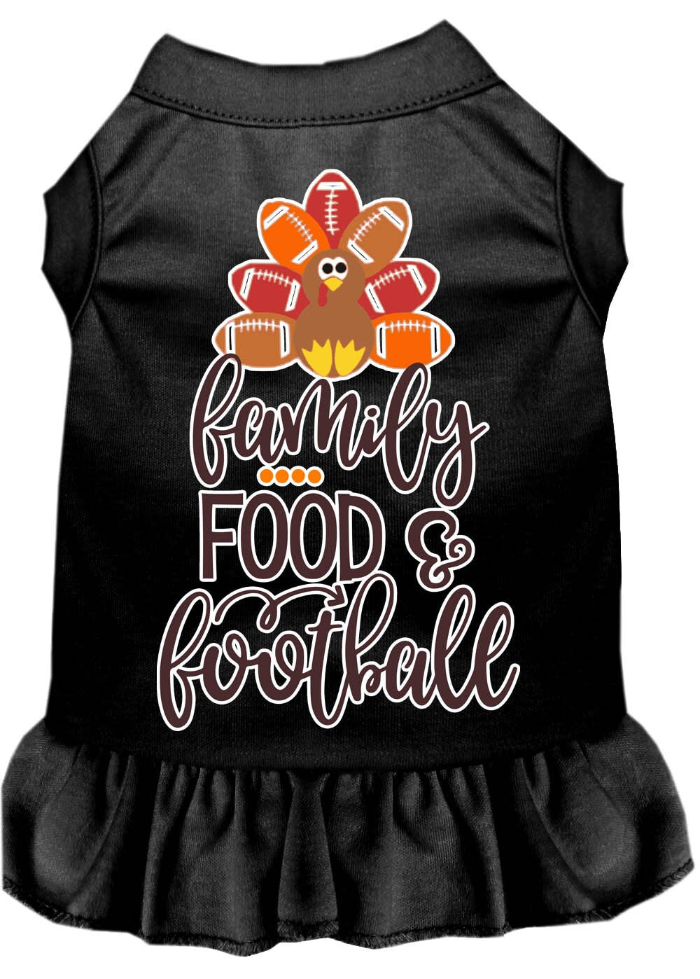 Pet Dress "Family, Food & Football" Black